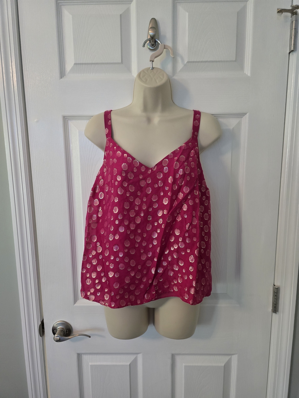 Lilly Pulitzer Fuchsia Tank Top with Metallic Dot Print